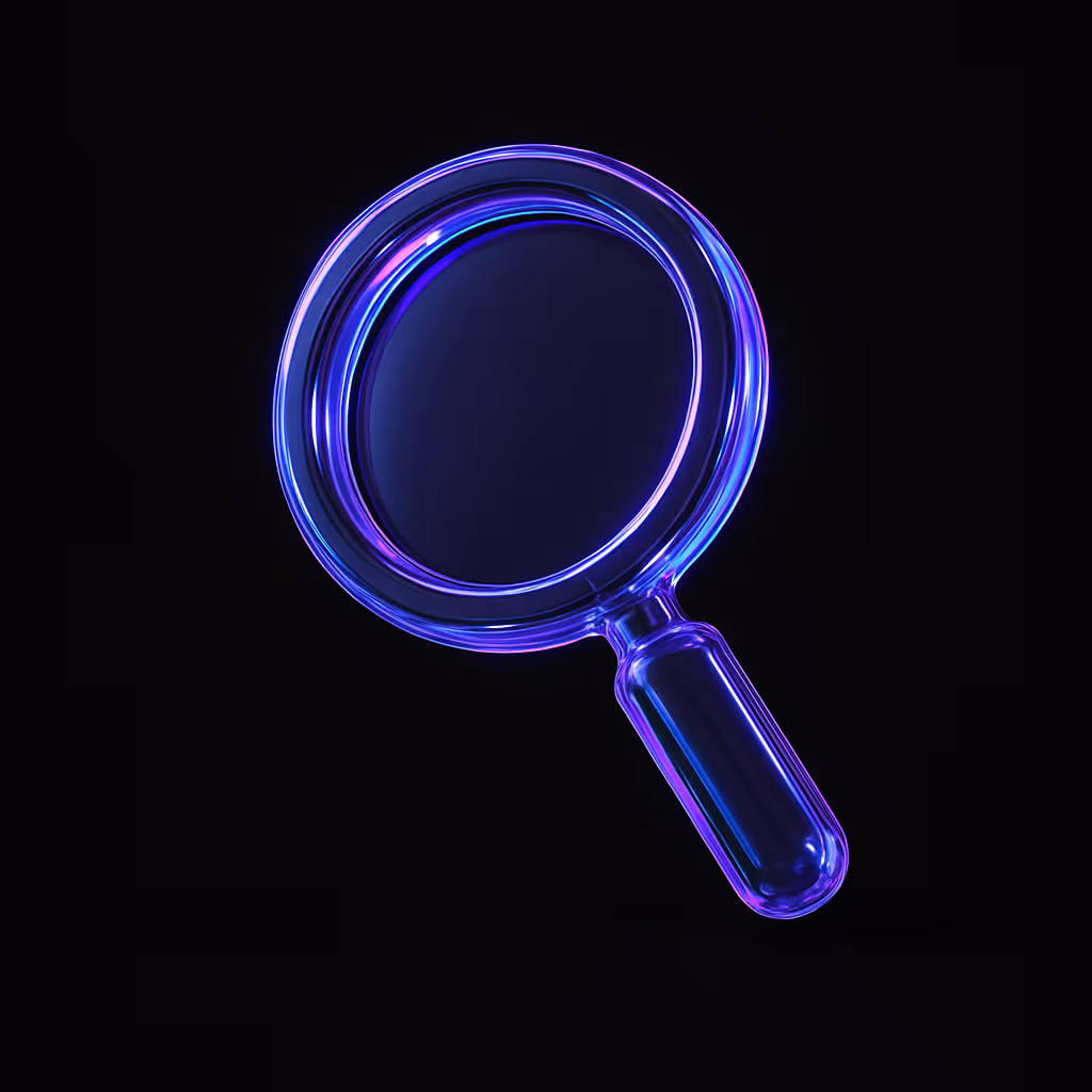 A purple glass magnifying glass