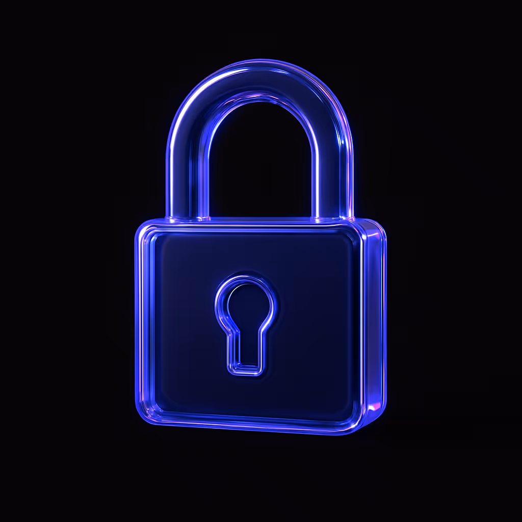A purple glass padlock