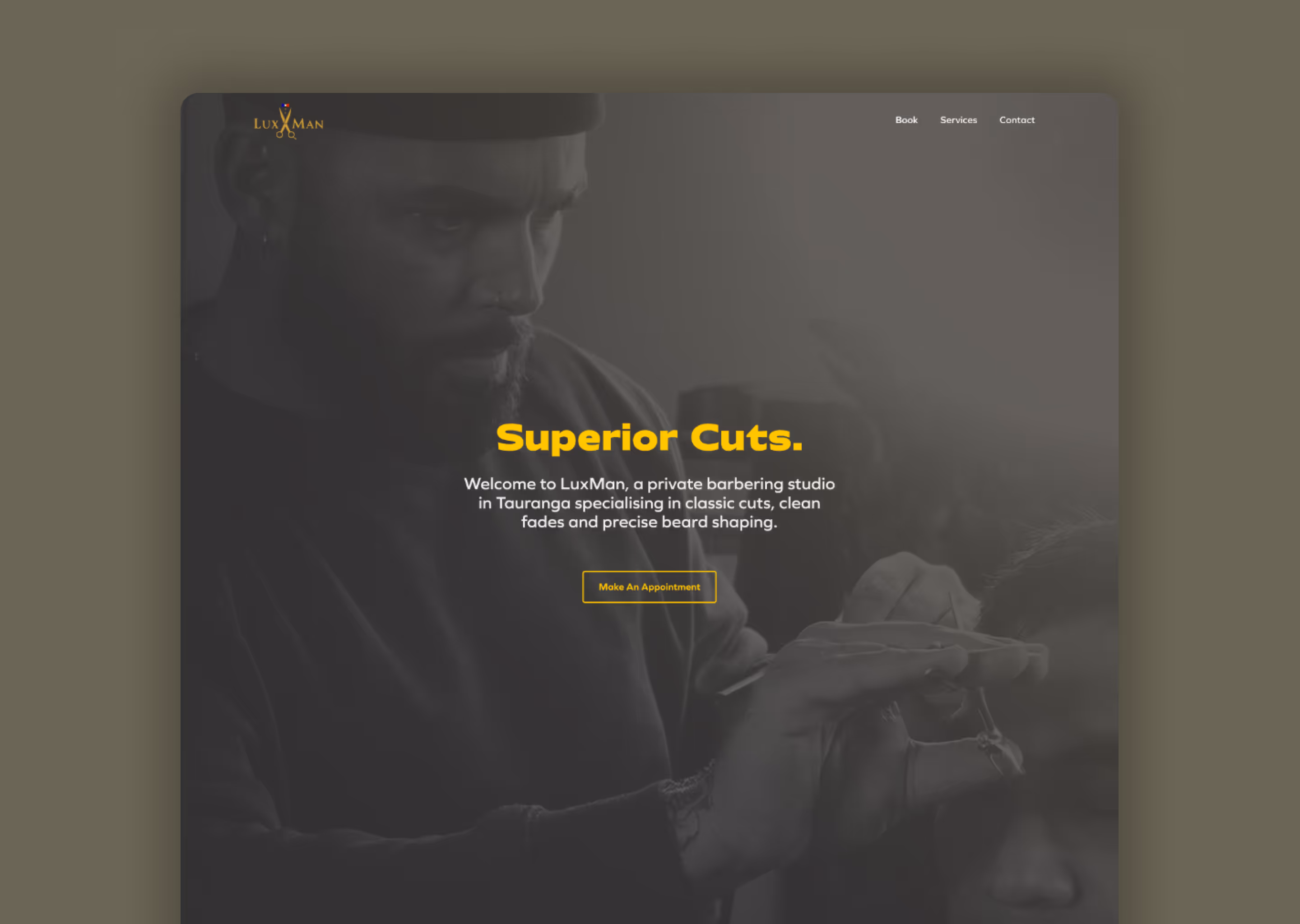 A photo of Luxman Barbers website
